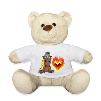 Hippie Pferd Valentin Herz feurig Liebe Herzen - Teddy - Weiß - Vorne