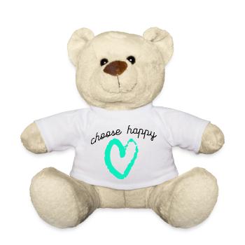 choose happy, nimm es gelassen - Teddy - Weiß - Vorne