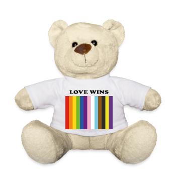 Love Wins Inclusive Pride Colors - Teddy Bear - white - Front