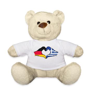 Germany Greece Flag Hands Heart Shape - Teddy Bear - white - Front