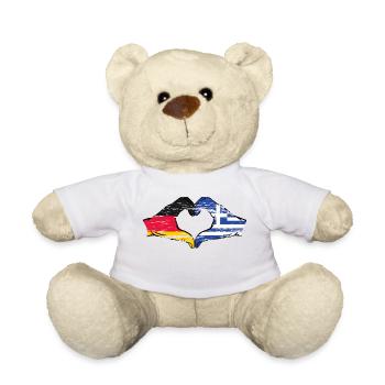 Deutschland Griechenland Flagge Hände Herz used - Teddy - Weiß - Vorne