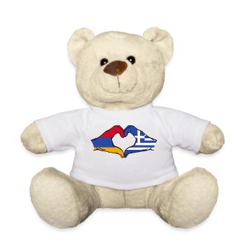 Armenia Greece Flag Hands Heart Shape - Teddy Bear - white - Front