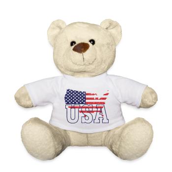 USA map - Teddy Bear - white - Front