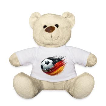 Viva Deutscher Fußball, Deutschlandflagge - Teddy - Weiß - Vorne