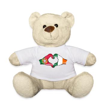 Portugal Irlande Drapeau Mains Coeur Forme Utilisé - Nounours - blanc - Devant