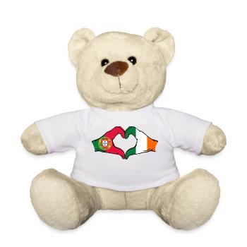 Portugal Irland Flagge Hände Herzform - Teddy - Weiß - Vorne
