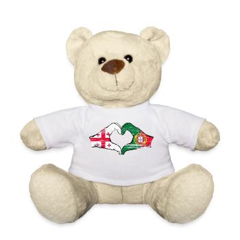 Géorgie Portugal Drapeau Mains Coeur Utilisé - Nounours - blanc - Devant