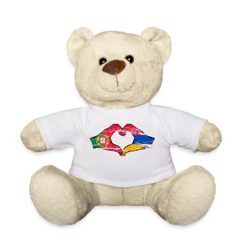 Portugal Armenien Flagge Hände Herzform used - Teddy - Weiß - Vorne