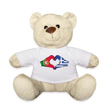 Portugal Greece Flag Hands Heart Shape - Teddy Bear - white - Front