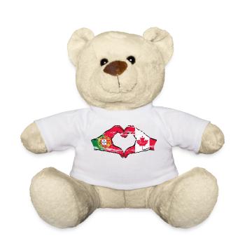 Portugal Canada Drapeau Mains Coeur Forme Utilisé - Nounours - blanc - Devant