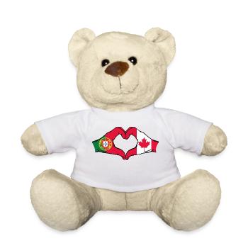 Portugal Canada Drapeau Mains Coeur - Nounours - blanc - Devant