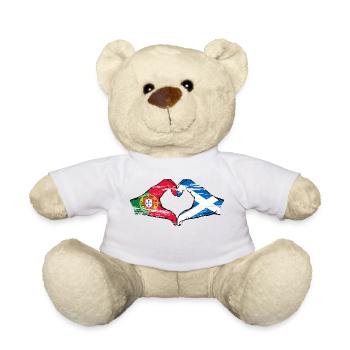 Portugal Aiguilles de drapeau de l’Écosse en forme de coeur utilisé - Nounours - blanc - Devant
