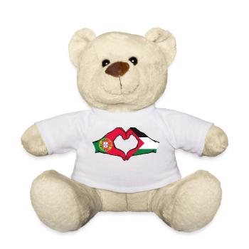 Portugal Palestine Drapeau Mains Coeur Forme - Nounours - blanc - Devant