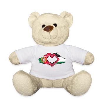 Portugal Palestine Drapeau Mains Coeur Forme Utilisé - Nounours - blanc - Devant