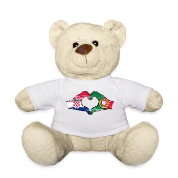 Croatia Portugal Flag Hands Heart Shape Used - Teddy Bear - white - Front