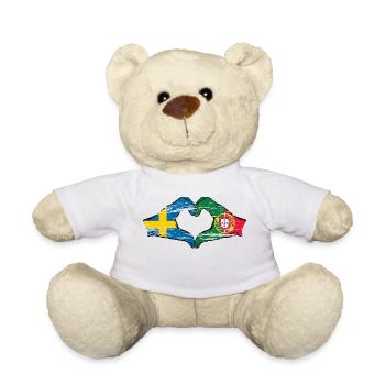 Suède Portugal drapeau mains forme coeur utilisé - Nounours - blanc - Devant