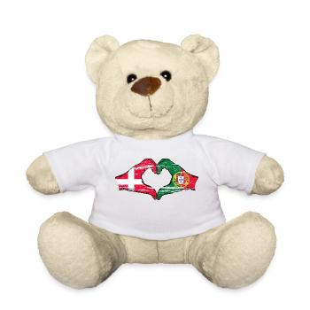Danemark Portugal drapeau mains forme de coeur utilisé - Nounours - blanc - Devant