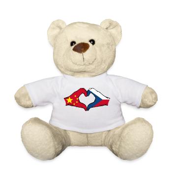 China Czech Republic Flag Heart Shape - Teddy Bear - white - Front