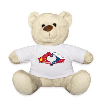 China Czech Republic flag heart shape used - Teddy Bear - white - Front