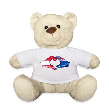 Austria Australia Flag Heart Shape - Teddy Bear - white - Front