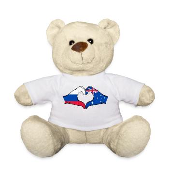 Russia Australia Flag Heart Shape - Teddy Bear - white - Front