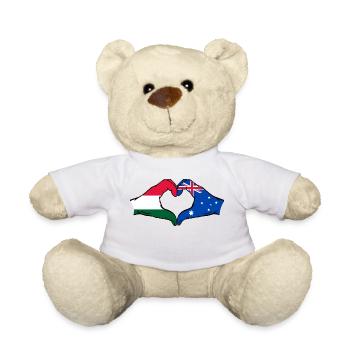 Hungary Australia Flag Heart Shape - Teddy Bear - white - Front