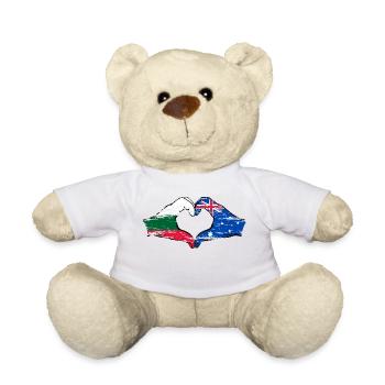 Bulgaria Australia flag heart shape used - Teddy Bear - white - Front