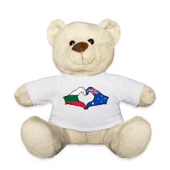 Bulgaria Australia Flag Heart Shape - Teddy Bear - white - Front