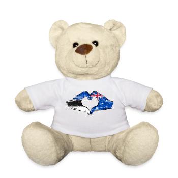Estonia Australia Flag Heart Shape Used - Teddy Bear - white - Front