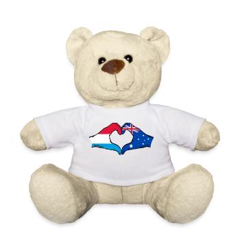 Luxembourg Australia Flag Heart Shape - Teddy Bear - white - Front