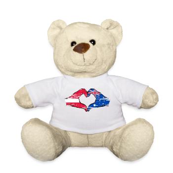Latvia Australia flag heart shape used - Teddy Bear - white - Front