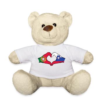 Portugal Slovénie Drapeau Coeur Forme - Nounours - blanc - Devant