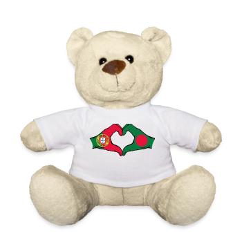Portugal Bangladesh flag heart shape - Teddy Bear - white - Front