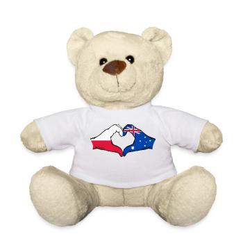 Poland Australia Flag Heart Shape - Teddy Bear - white - Front