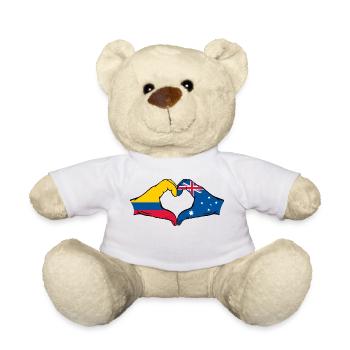 Colombia Australia Flag Heart Shape - Teddy Bear - white - Front
