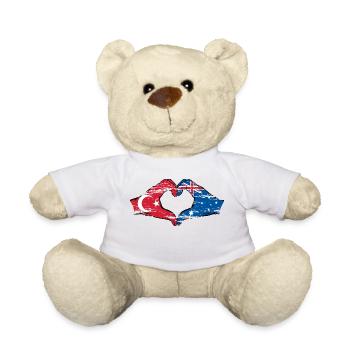 Turkey Australia Flag Heart Shape Used - Teddy Bear - white - Front