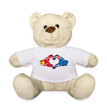 China Australia flag heart shape used - Teddy Bear - white - Front