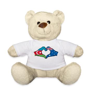 Azerbaijan Australia Flag Heart Shape - Teddy Bear - white - Front