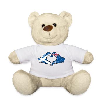 Schottland Australien Flagge Herzform used - Teddy - Weiß - Vorne