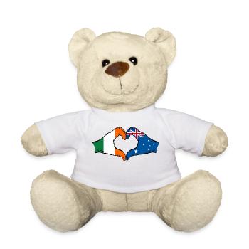 Ireland Australia Flag Heart Shape - Teddy Bear - white - Front