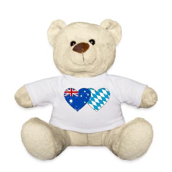 Australia Bavaria Flag Heart used - Teddy Bear - white - Front