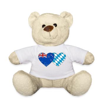 Drapeau de la Nouvelle-Zélande Bavaria Coeur utilisé - Nounours - blanc - Devant