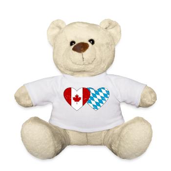 Canada Bavaria Flag Heart used - Teddy Bear - white - Front