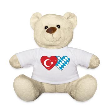 Turkey Bavaria Flag Heart used - Teddy Bear - white - Front