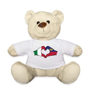 Italien Liechtenstein Flagge Hände Herzform - Teddy - Weiß - Vorne