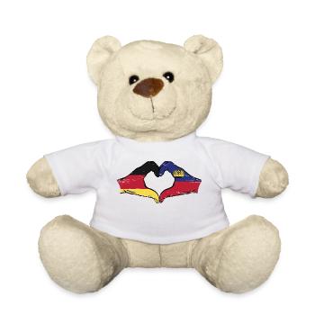 Deutschland Liechtenstein Flagge Hände Herzform us - Teddy - Weiß - Vorne