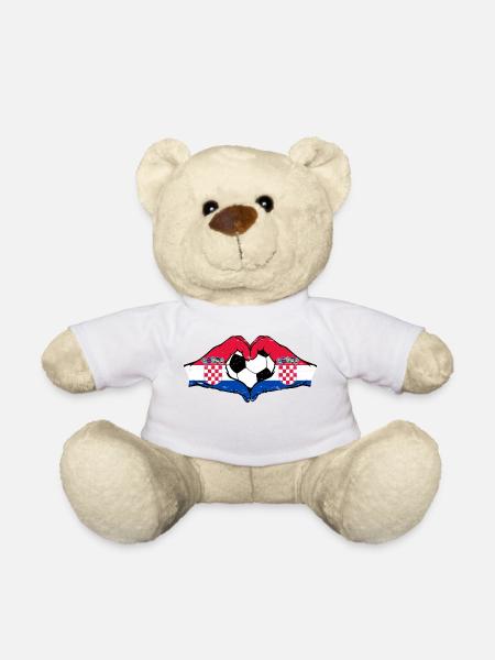 Kroatien Fußball Flagge Hände Herzform used - Teddy - Weiß