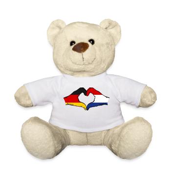 Germany Holland Flag Hands Heart Shape - Teddy Bear - white - Front