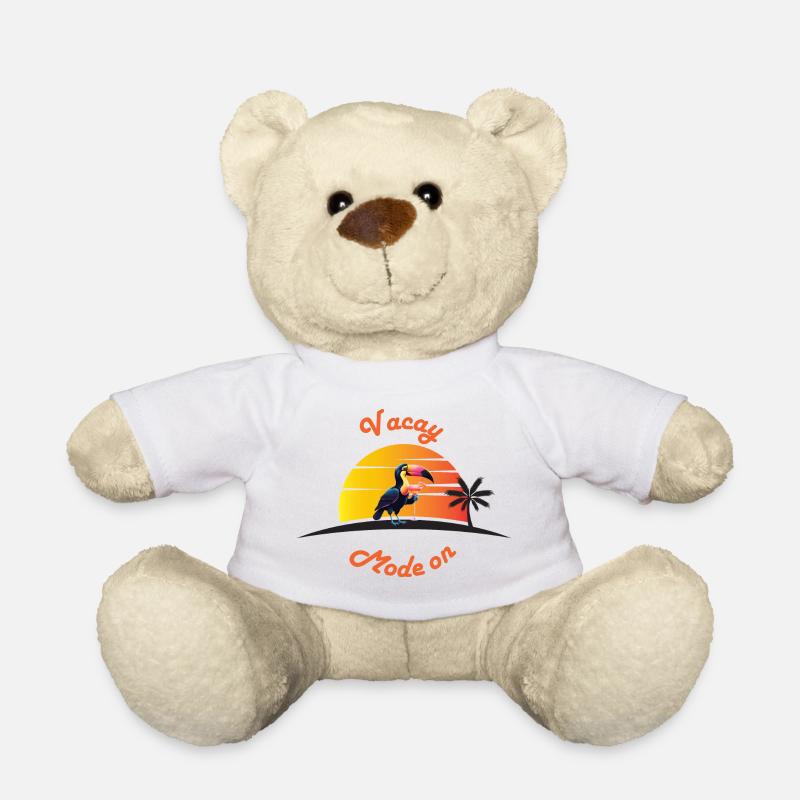 Toucan at sunset with a drink - Teddy Bear - white