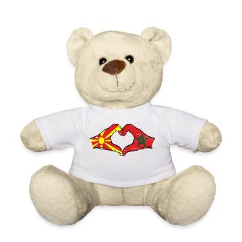 Macedonia Morocco flag hands heart shape used - Teddy Bear - white - Front
